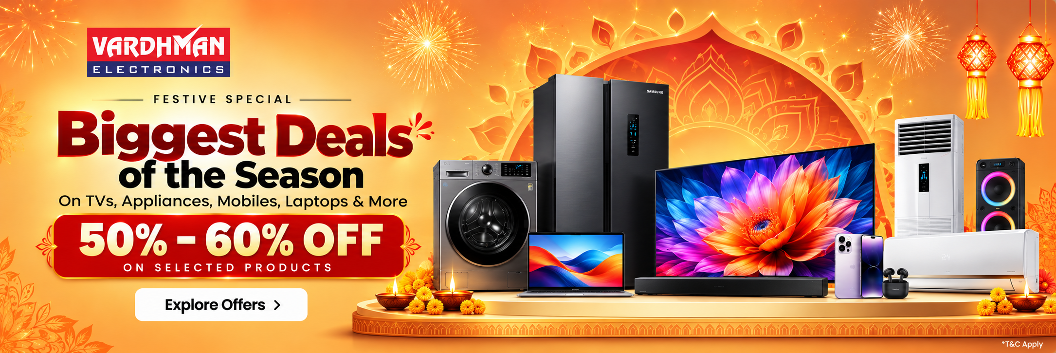 Vardhman Electronics Festive Special — Biggest Deals of the Season, 50% to 60% off